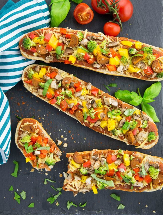 aperitivos faciles y rapidos - Pizzabaguette vegana
